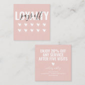 Blush Pink Moderne Minimalistisch Girl Chic Treuekarte (Vorne/Hinten)