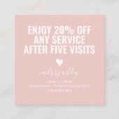 Blush Pink Moderne Minimalistisch Girl Chic Treuekarte (Rückseite)