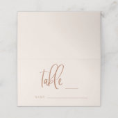 Blush Pink Moderne Minimalistische Hochzeitsszene  Platzkarte (Außenseite Aufgefaltet)