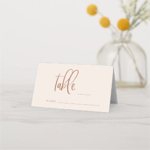 Blush Pink Moderne Minimalistische Hochzeitsszene Platzkarte