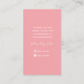 Blush Pink Moderne Minimalsit Whisk Bäckerei Visitenkarte (Rückseite)