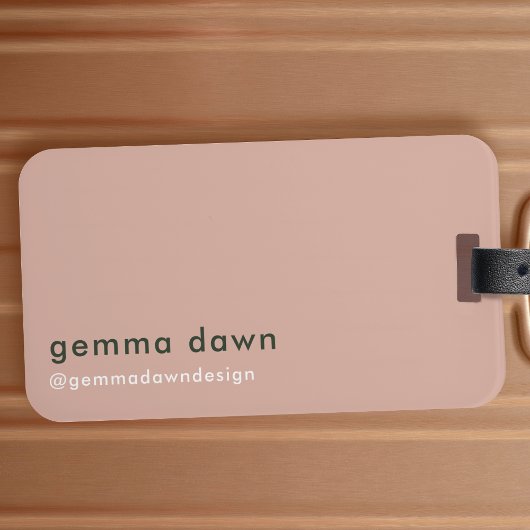 Blush Pink Moderne Minimine Girly Instagram Gepäckanhänger