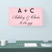 Blush Pink Moderne Personalisierte Hochzeitsempfeh Banner (Messe)