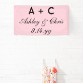 Blush Pink Moderne Personalisierte Hochzeitsempfeh Banner (InSitu)