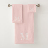 Blush Pink Moderne rustikale Monogram, Initial Badhandtuch Set (Insitu)