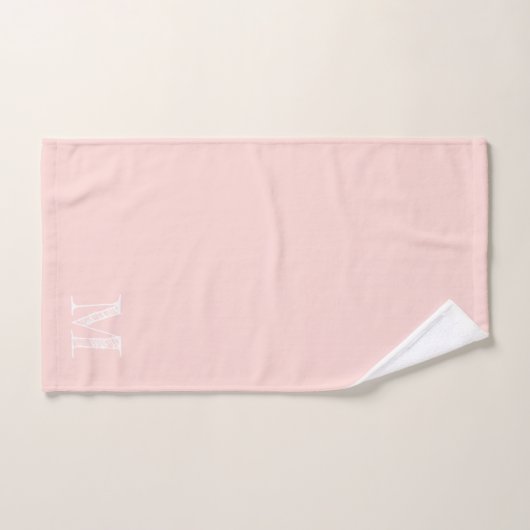 Blush Pink Moderne rustikale Monogram, Initial Badhandtuch Set (Handtuch)