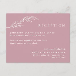 Blush Pink Moderne, verkleidete botanische Details Begleitkarte