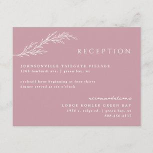 Blush Pink Moderne, verkleidete botanische Details Begleitkarte