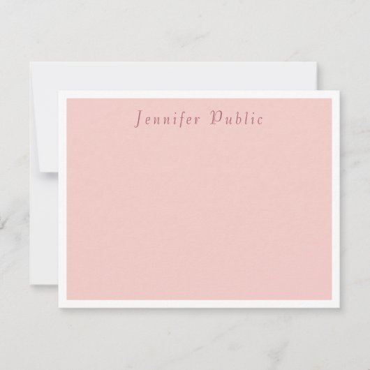 Blush Pink Moderne Vorlage Elegante Kalligraphie (Vorderseite)