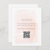 Blush Pink Moderne Wasserfarbenhochzeit Begleitkarte (Vorne/Hinten)