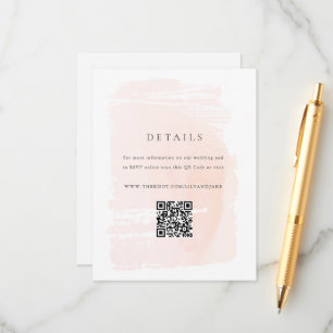 Blush Pink Moderne Wasserfarbenhochzeit Begleitkarte
