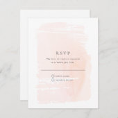 Blush Pink Moderne Wasserfarbenhochzeit RSVP Karte (Vorne/Hinten)