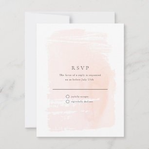 Blush Pink Moderne Wasserfarbenhochzeit RSVP Karte
