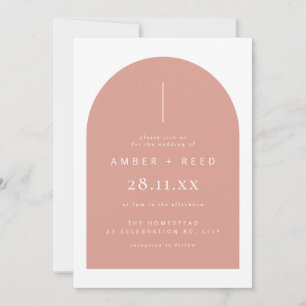 Blush Pink Moderner Bogen Minimal Einladung zur Ho