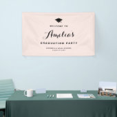 Blush Pink Moderner Kalligraphie Abschluss Banner (Messeveranstaltung)