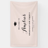 Blush Pink Moderner Kalligraphie Abschluss Banner (Vertikal)