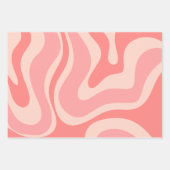 Blush Pink Moderner Retro Liquid Swirl Abstrakt Geschenkpapier Set (Vorderseite 3)