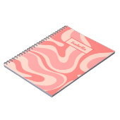 Blush Pink Moderner Retro Liquid Swirl Abstrakt Notizblock (Linke Seite)