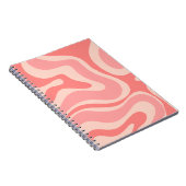 Blush Pink Moderner Retro Liquid Swirl Abstrakt Notizblock (Rechte Seite)