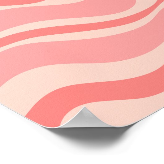 Blush Pink Moderner Retro Liquid Swirl Abstrakt Poster (Ecke)