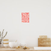 Blush Pink Moderner Retro Liquid Swirl Abstrakt Poster (Küche)