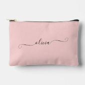 Blush Pink Modernes Chic Script Personalisiert Zubehörtasche (Vorderseite)