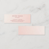 Blush Pink Modernes, einfaches Design Elegante Vor Mini Visitenkarte (Vorne/Hinten)