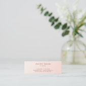 Blush Pink Modernes, einfaches Design Elegante Vor Mini Visitenkarte (Stehend Vorderseite)