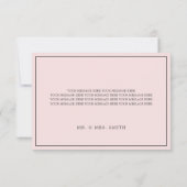 Blush Pink Modernes Foto Script Hochzeit Dankeskarte (Rückseite)