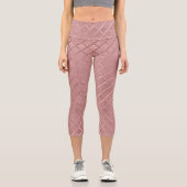 Blush Pink Modernes gepresstes geometrisches Muste Capri Leggings (Vorderseite)