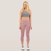 Blush Pink Modernes gepresstes geometrisches Muste Capri Leggings (Vorderseite)