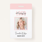 Blush Pink Modernes Logo Lash Salon oder Wellness- Ausweis (Vorderseite)