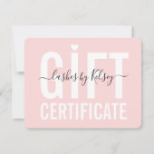 Blush Pink Modernes Logo Schönheitssalon Gutschein Karte (Vorderseite)