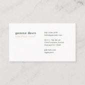 Blush Pink Modernes Minimales Mädchen-Monogramm Visitenkarte (Vorderseite)