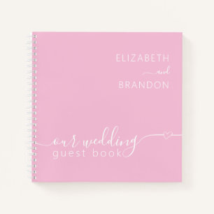 Blush Pink Modernes Minimales Wedding Gästebuch Notizblock