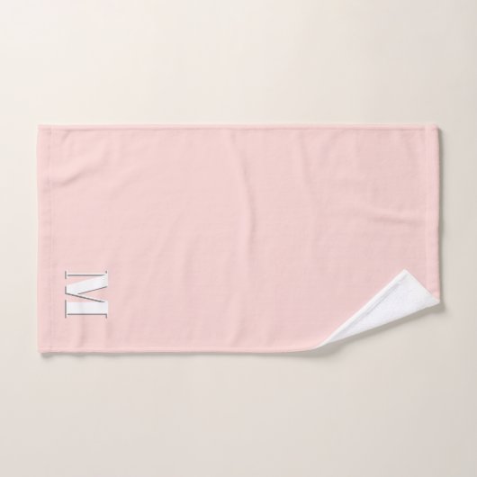 Blush Pink Modernes Retro Monogramm Badhandtuch Set (Handtuch)