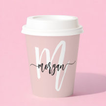 Blush Pink Modernes Script Name Girl Monogram
