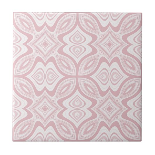 Blush Pink Modernes, stilvolles, Abstraktes Swirl- Fliese (Vorderseite)