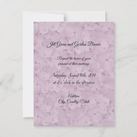 Blush Pink Monochrome Hydrangea Hochzeitseinladung Einladung (Vorderseite)