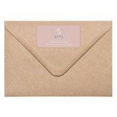 Blush Pink Monogram Botanical Return Address Adressaufkleber