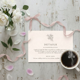 Blush Pink Monogram Details Enclosure Card Begleitkarte