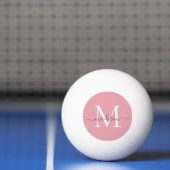Blush Pink Monogram Elegant Girly Gray Script Tischtennisball (Netto)