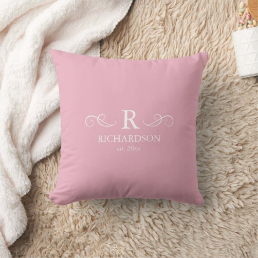 Blush Pink Monogram Kissen (Decke)