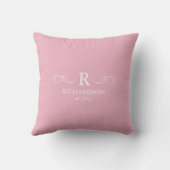 Blush Pink Monogram Kissen (Rückseite)