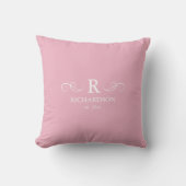 Blush Pink Monogram Kissen (Vorderseite)
