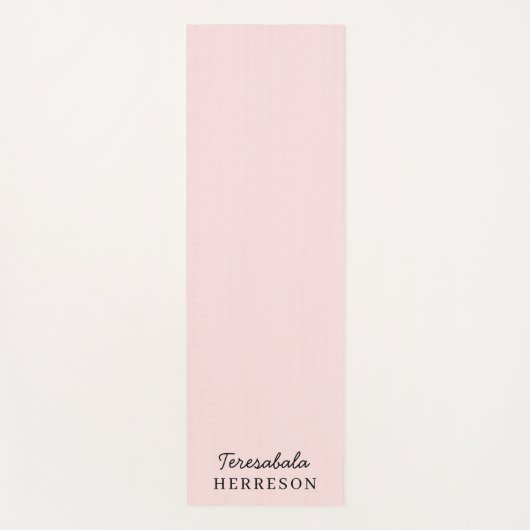 Blush Pink Monogram Modern Minimal Feminine Art Yogamatte (Vorderseite)