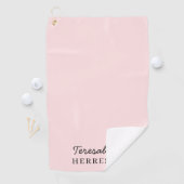 Blush Pink Monogram | Modern Minimalist Feminine Golfhandtuch (Insitu)