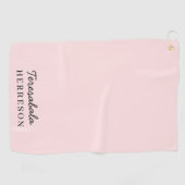 Blush Pink Monogram | Modern Minimalist Feminine Golfhandtuch (Horizontal)