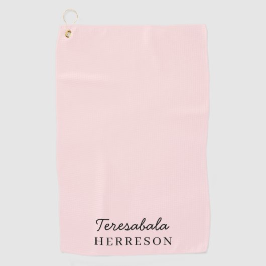 Blush Pink Monogram | Modern Minimalist Feminine Golfhandtuch (Vorderseite)