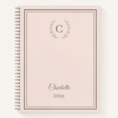 Blush Pink Monogram Personalized Quiet Luxury Notizblock (Vorderseite)